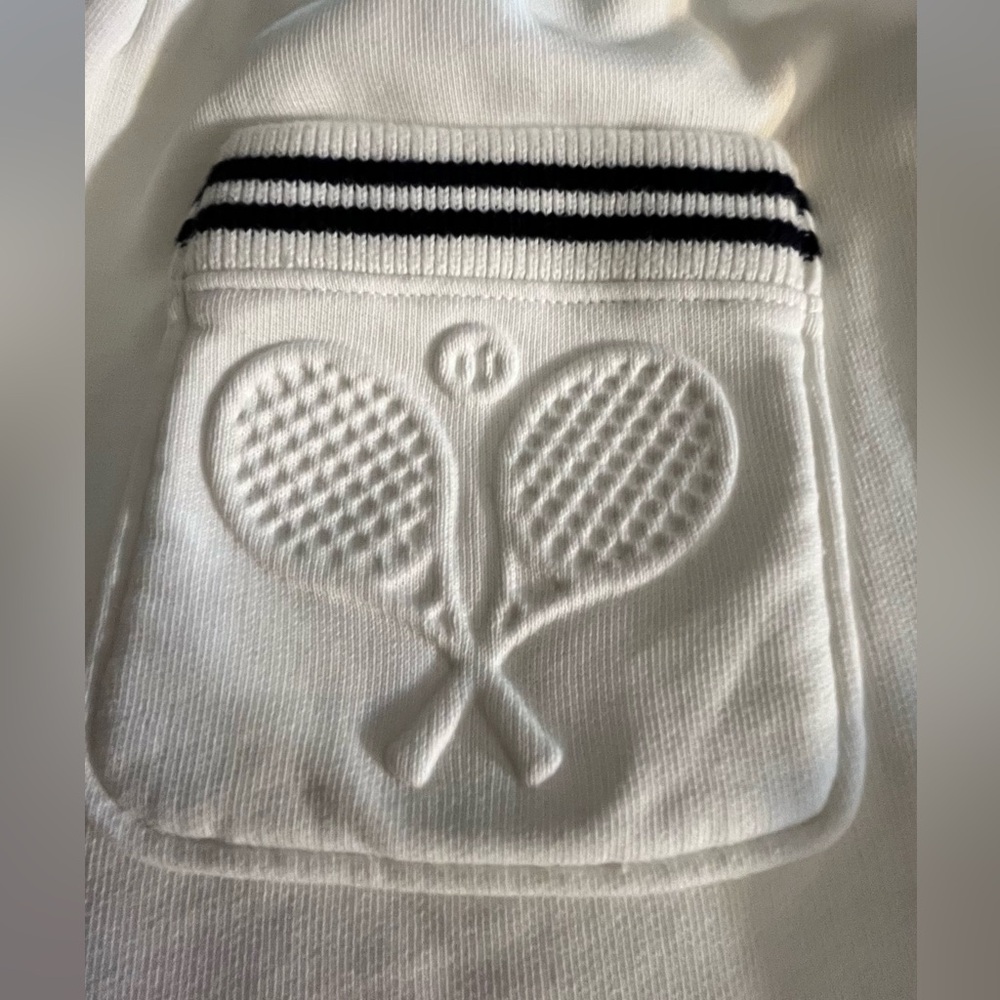 Frame Denim: “The Tennis sweatpants” White, Size: XS/TP Fall ‘25 Racket logo